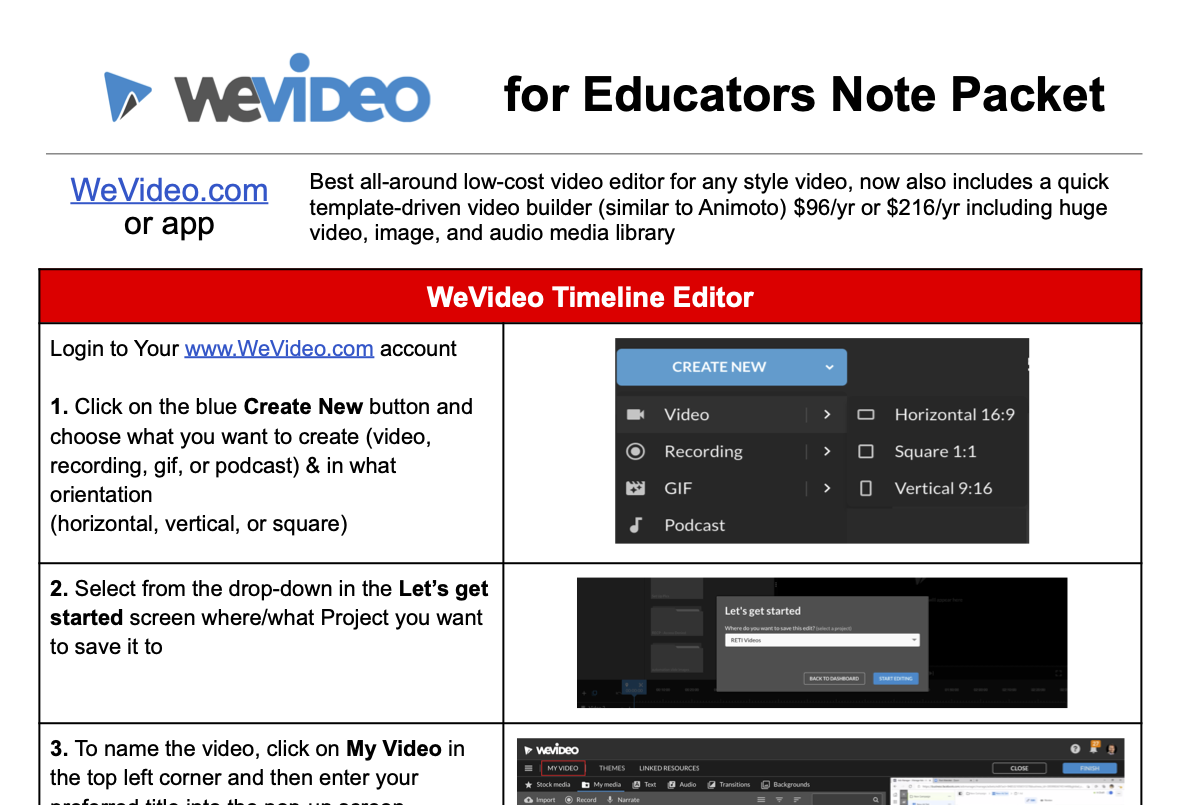 WeVideo Note Packet Image